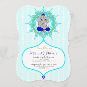 Invitación Ganesha boy Bebé ducha 5" x 7"