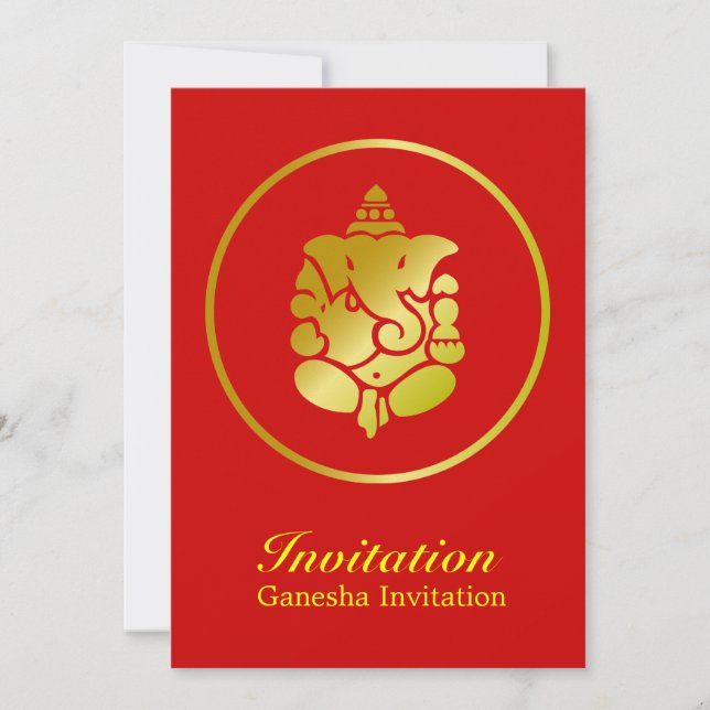 Invitación Ganesha dorada (Anverso)