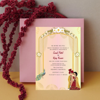 Invitación Ganesha Peacock, Boda hindú indio