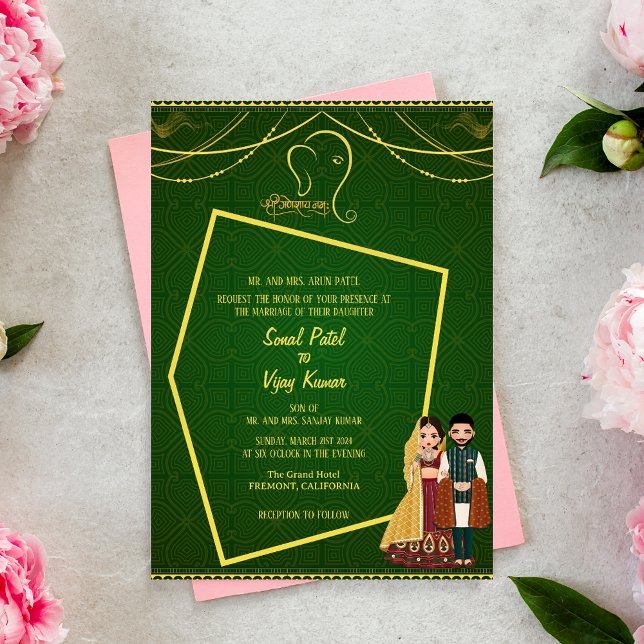 Invitación Ganesha Royal Golden, Boda hindú indio (Subido por el creador)