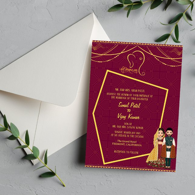 Invitación Ganesha Royal Golden, Boda hindú indio (Subido por el creador)