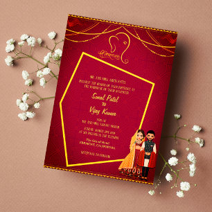 Invitación Ganesha Royal Golden, Boda hindú indio