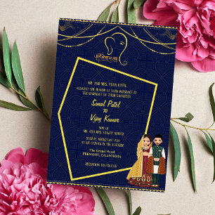 Invitación Ganesha Royal Golden, Boda hindú indio