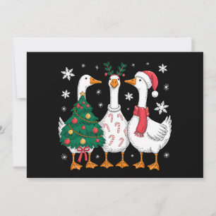 Invitación Ganso de Navidad Sombrero de Santa Caña de Caramel