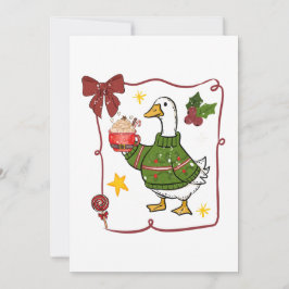 Invitación Ganso Navideño Acogedor Diseño Festivo