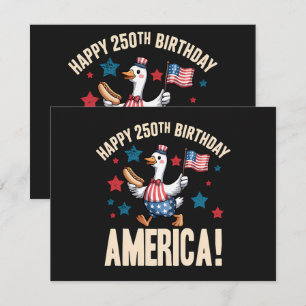 Invitación Ganso Patriótico Tonto Aniversario 250 De América