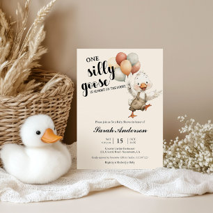 Invitación Ganso tonto casi suelto Cumpleaños de bebé