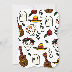 Invitación garabato del día de los muertos