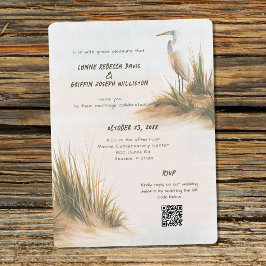 Invitación Garceta Blanca Costera en Bodas de Dunas
