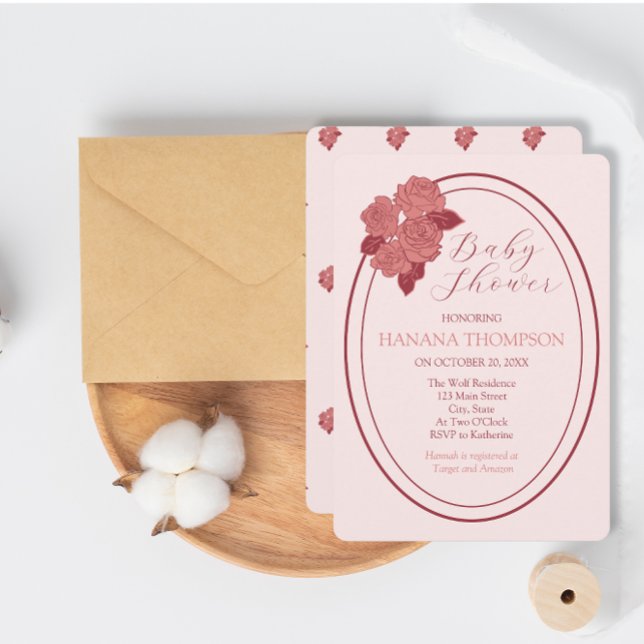 Invitación Garden Baby Shower, Rosas (Subido por el creador)