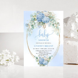 Invitación Garden Boho Blue Floral Baby Shower Invitation