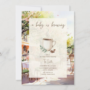 Invitación Garden Cafe Baby Is Brewing Baby Shower