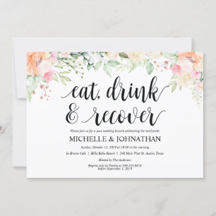 Invitación Garden Elegance Floral Post Boda Brunch Invita