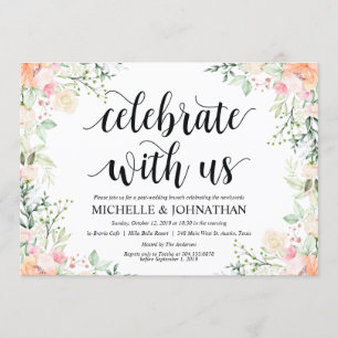Invitación Garden Elegance Floral Post Boda Brunch Invita