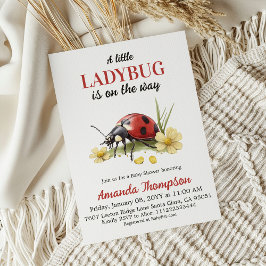 Invitación Garden Floral Daisy A Little Ladybug Baby Shower
