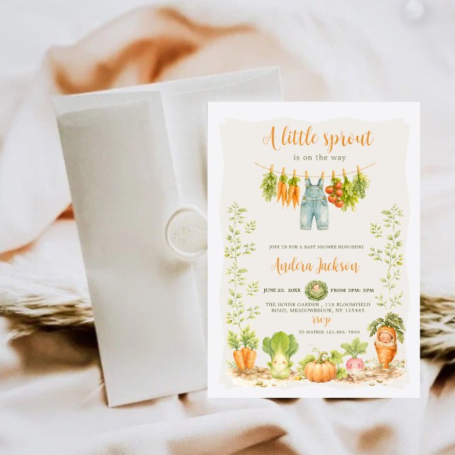 Invitación Garden Little Sprout Locally Grown Baby Shower  (Subido por el creador)