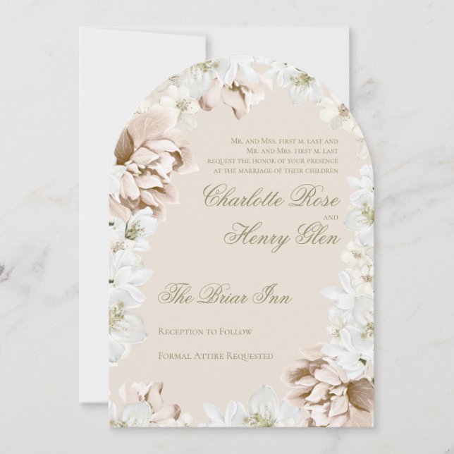 Invitación Garden Party Floral Wedding Invitation (Anverso)