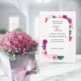 Invitación Garden Romance: Light Pink Floral Wedding