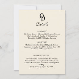 Invitación Garden Romantic Pastel Floral Wedding Details 