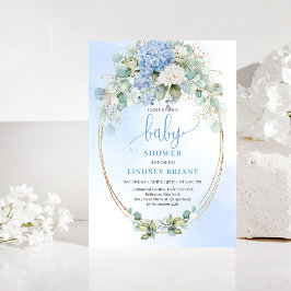 Invitación Garden Style Blue Hydrangeas Baby Shower Invitatio
