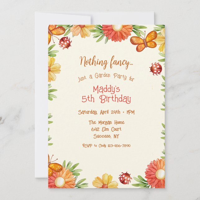 Invitación Garden Visitors (Anverso)