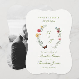 Invitación Garden Wedding Die Cut Save the Date Card