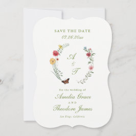 Invitación Garden Wedding Die Cut Save the Date Card