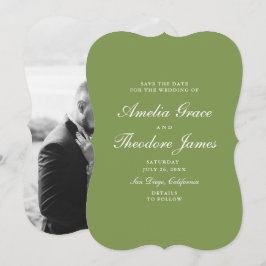 Invitación Garden Wedding Save the Date Die-Cut Green