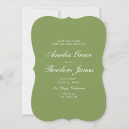 Invitación Garden Wedding Save the Date Die-Cut Green