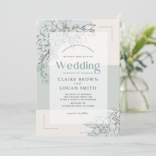 Invitación Gardenia Boda botánico verde moderno