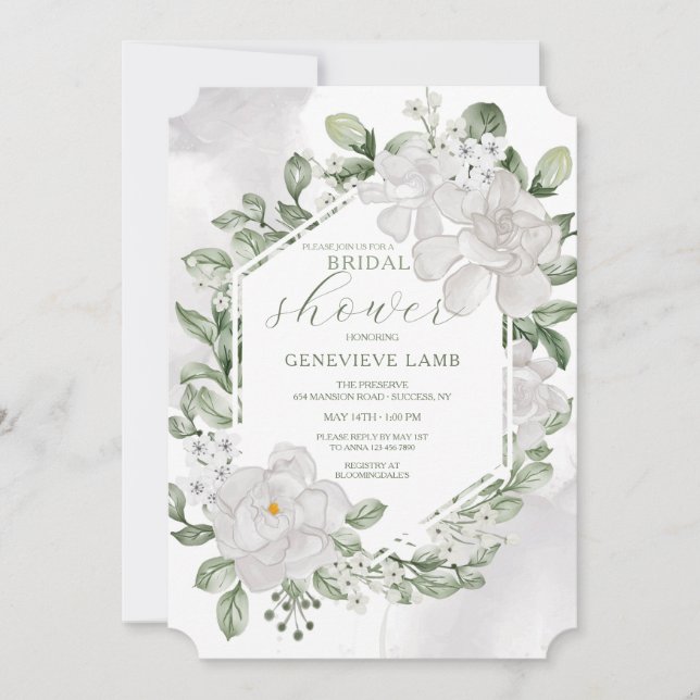 Invitación Gardenia Bridal Shower (Anverso)
