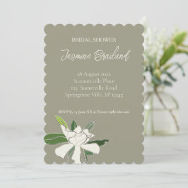 Invitación Gardenia floral blanca simple Jardín ducha de novi