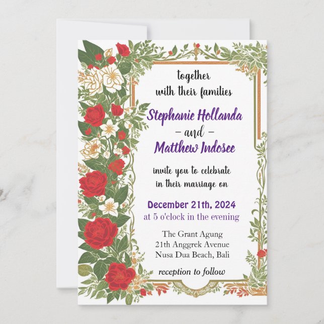 Invitación Gardenia Love Joy Boda de compromiso eterno (Anverso)