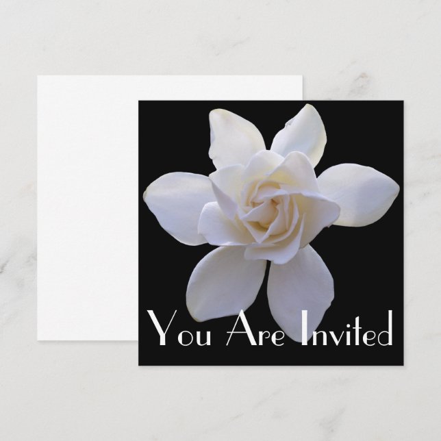 Invitación - Gardenia sobre negro (Anverso / Reverso)