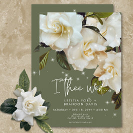 Invitación Gardenias blancas modernas en Boda de espuma de sa