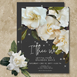 Invitación Gardenias blancas modernas sobre el Boda de la esp
