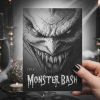 Gargoyle Ghoul Partido Halloween Blanco y Negro
