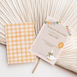 Invitación Garland 1er cumpleaños de un globo aerostático bla