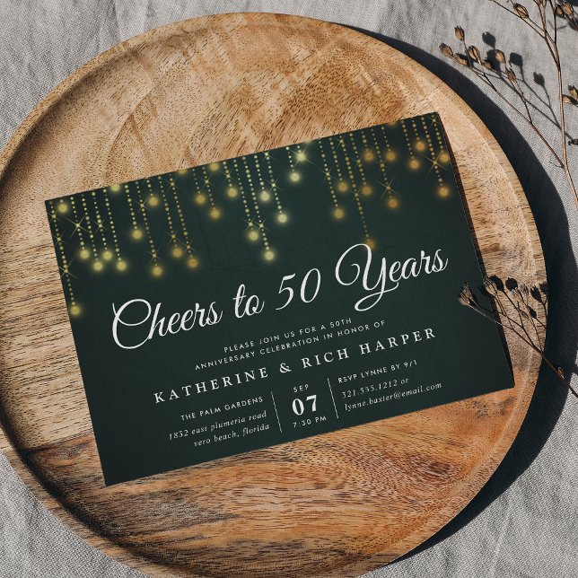Invitación Garland Golden | Cualquier Fiesta de Aniversario (Subido por el creador)