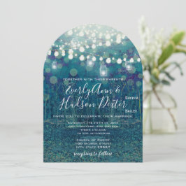 Invitación Garland Verde azulado azul de Boda forestal de las