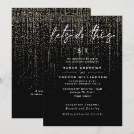 Invitación Garrafa de Champagne Chic con Glitter Edgy