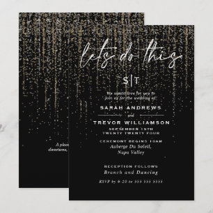 Invitación Garrafa de Champagne Chic con Glitter Edgy