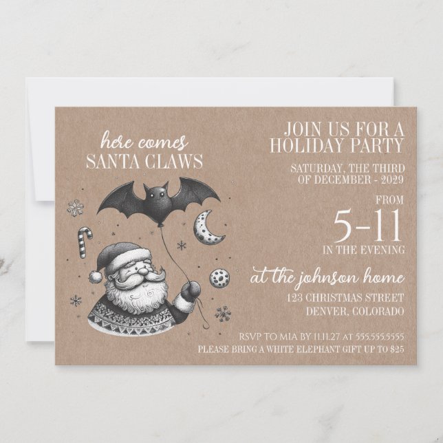 Invitación Garras de Santa (Anverso)