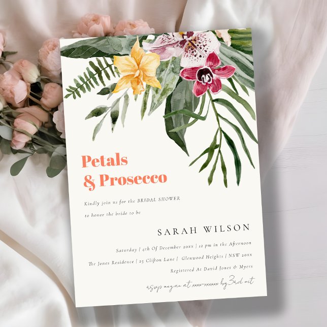Invitación Gasas tropicales de flores y ducha de novia del Pr (Subido por el creador)