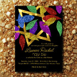 Invitación Gasolina colorida de Bat Mitzvah sobre Star<br><div class="desc">Gafas coloridas de Mitzvah en el bote por los equipos de invitación de Star Bar Mitzvah y Bat Mitzvah diseñados por Umua. Impreso y enviado por Zazzle o sus socios. Esta invitación presenta un colorido diseño floral con una estrella de David en el centro. La invitación es perfecta para una...</div>
