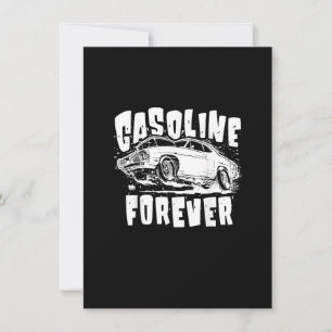 Invitación Gasoline Forever Funny Gas Cars Tees
