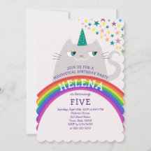 Gata Arcoíris Unicornio Cumpleaños 5