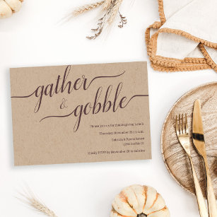 Invitación Gather & Gobble Script Acción de Gracias/ Amistad