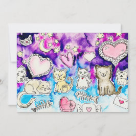 Invitación Gatita Valentine