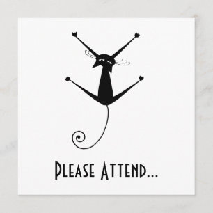 Invitación Gatito banal negro 10